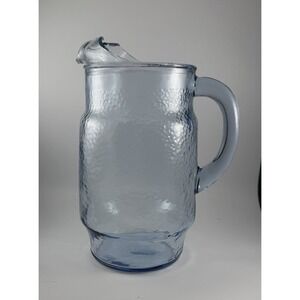 Libbey Glass Co Chateau Blue Sapphire 74oz Pitcher Ice Pour Spout Solid Handle